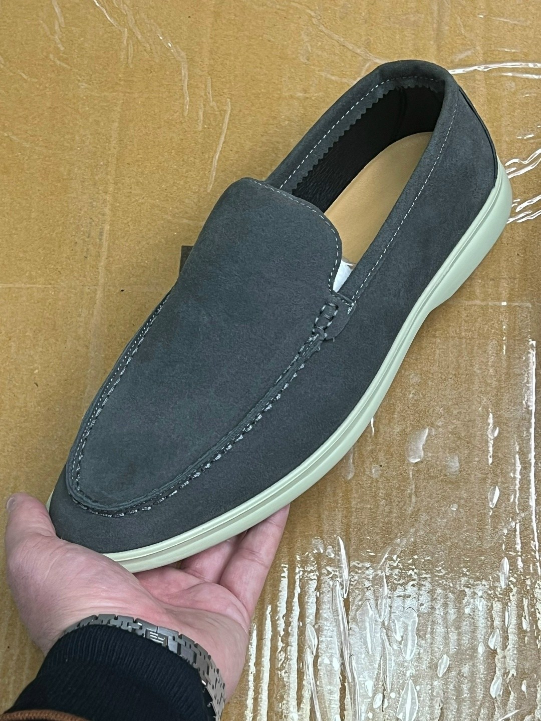 замшевые лоферы summer walk loro piana серый,,мужские замшевые лоферы,loro piana лоферы мужские,лоро пиано лоферы мужские