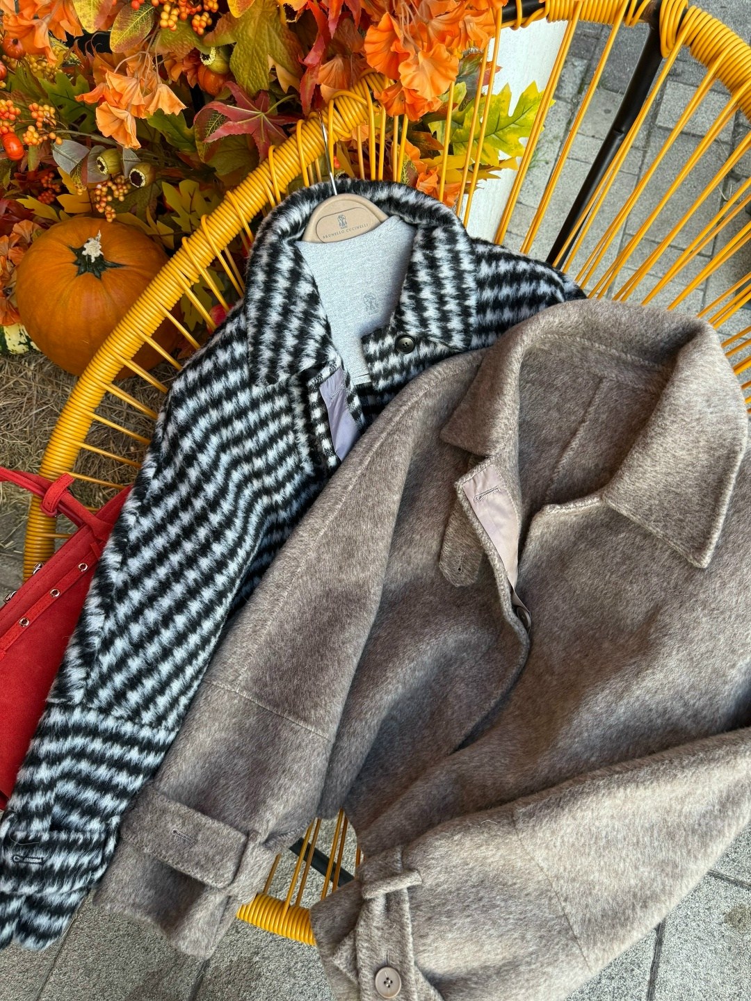 пальто в клетку,куртка модная,куртка в клетку,утепленное шерстяное пальто в клетку с двойными карманами модель s218 в корейском стиле,клетчатое пальто