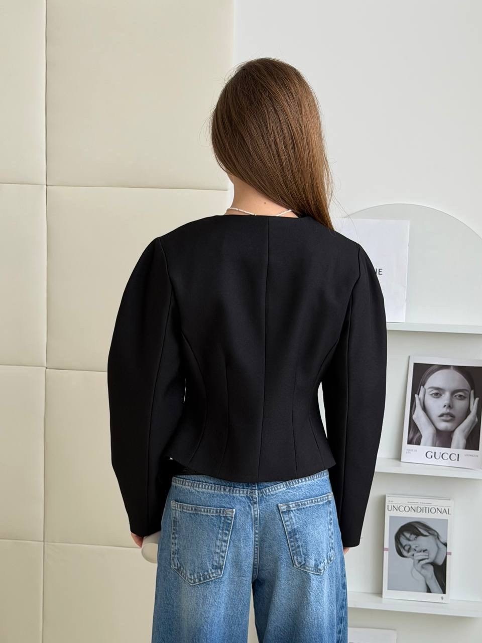 пиджак женский укороченный alexander serov,жакет,пиджак,пиджак женский,пиджак с объемными рукавами