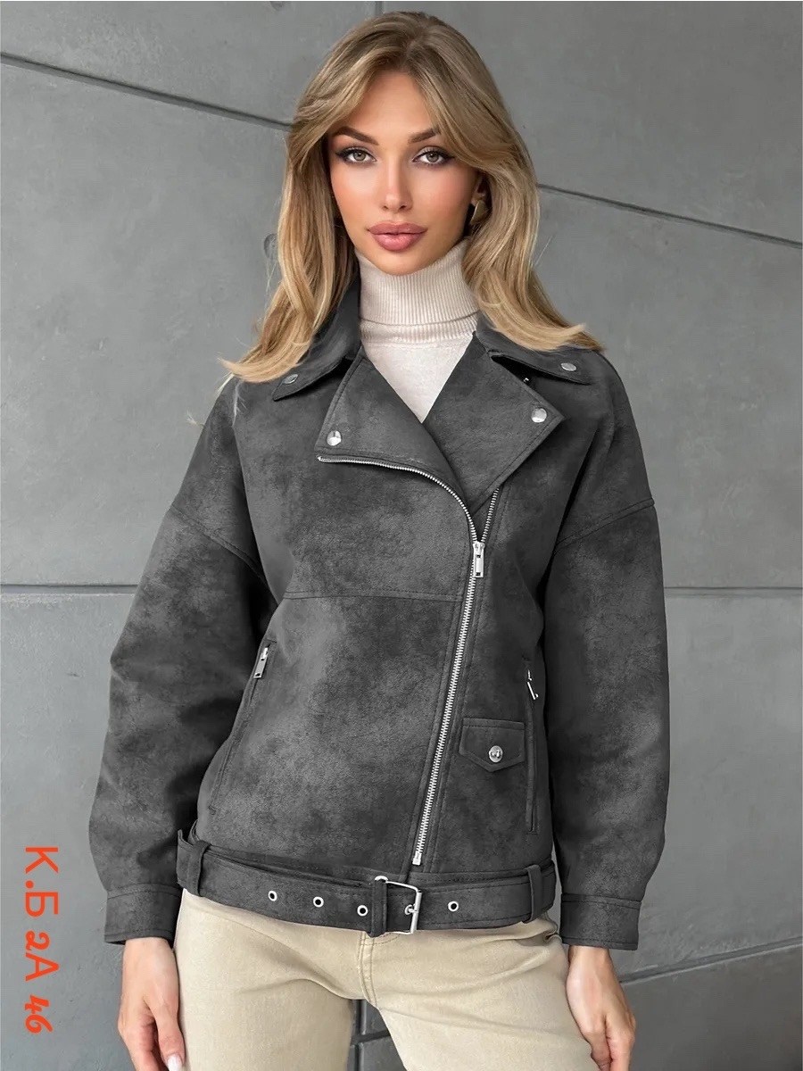 куртка косуха,короткая куртка-косуха из искусственной замши,куртка косуха из замши,серая косуха,женская косуха