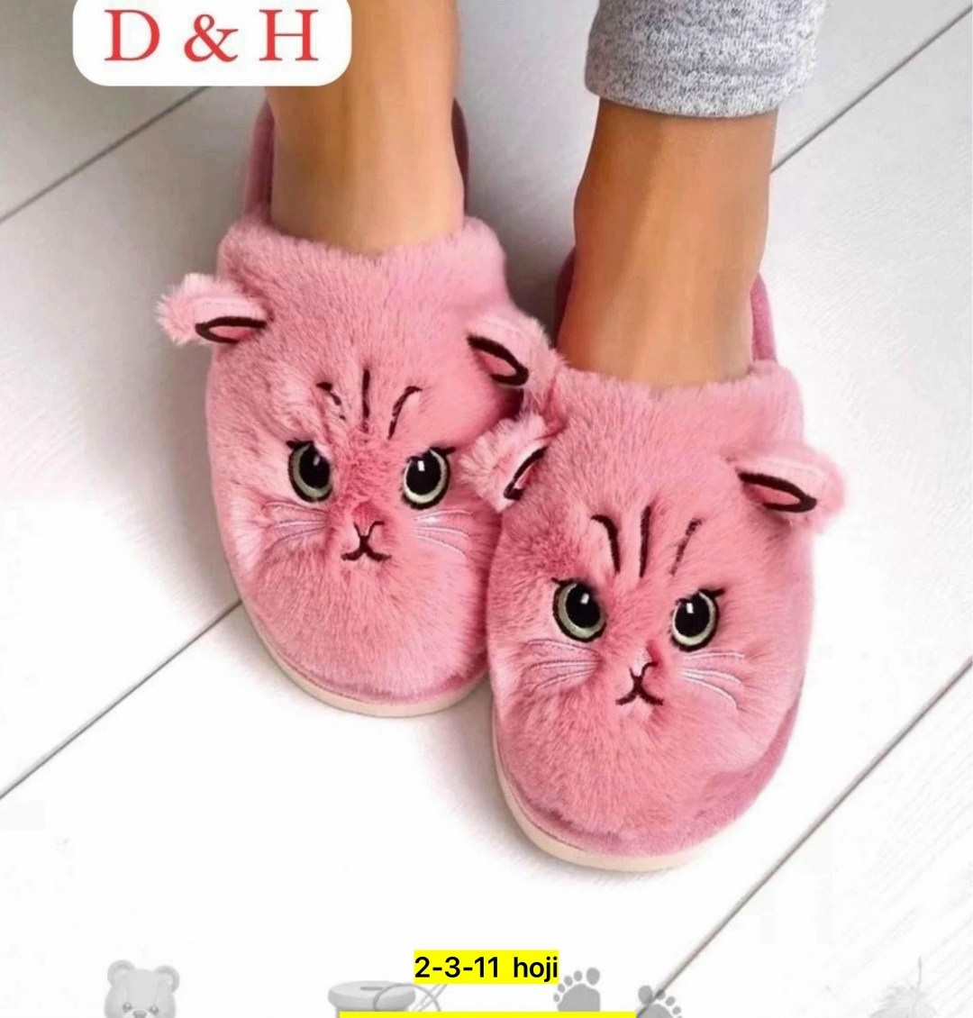 женские домашние тапочки,зимние женские домашние тапочки,,тапочки,домашние тапочки кошка с закрытым носом mie store
