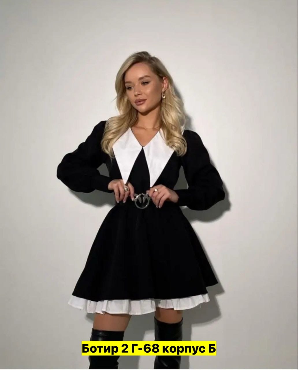 черное платье с белым воротником,платье женское с белым воротником,платье с белым воротником,платье с воротником,стиль одежды