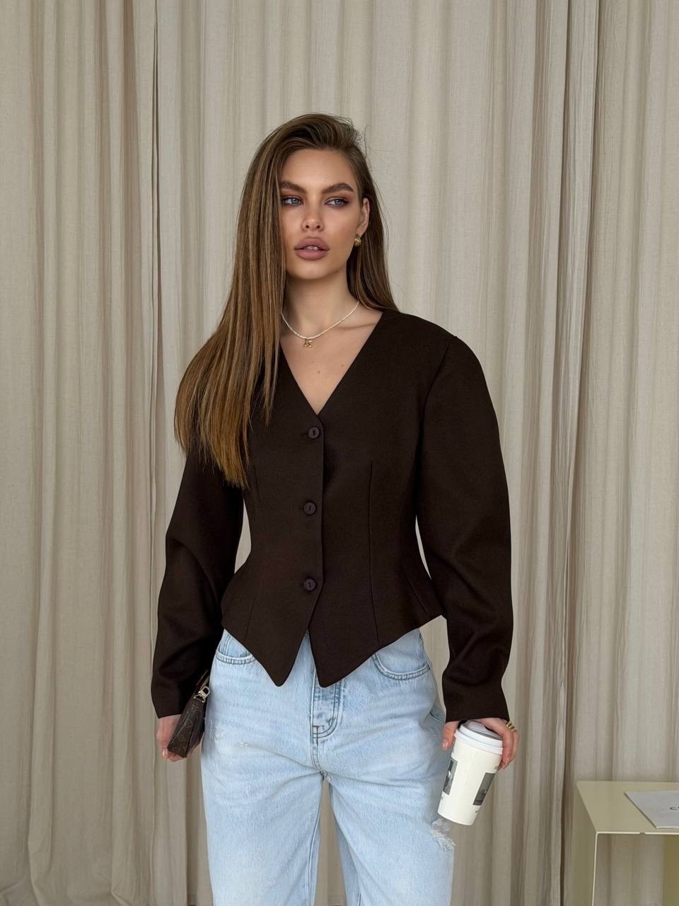 женский пиджак,пиджак,жакет,пиджак коричневый женский,жакет удлиненный