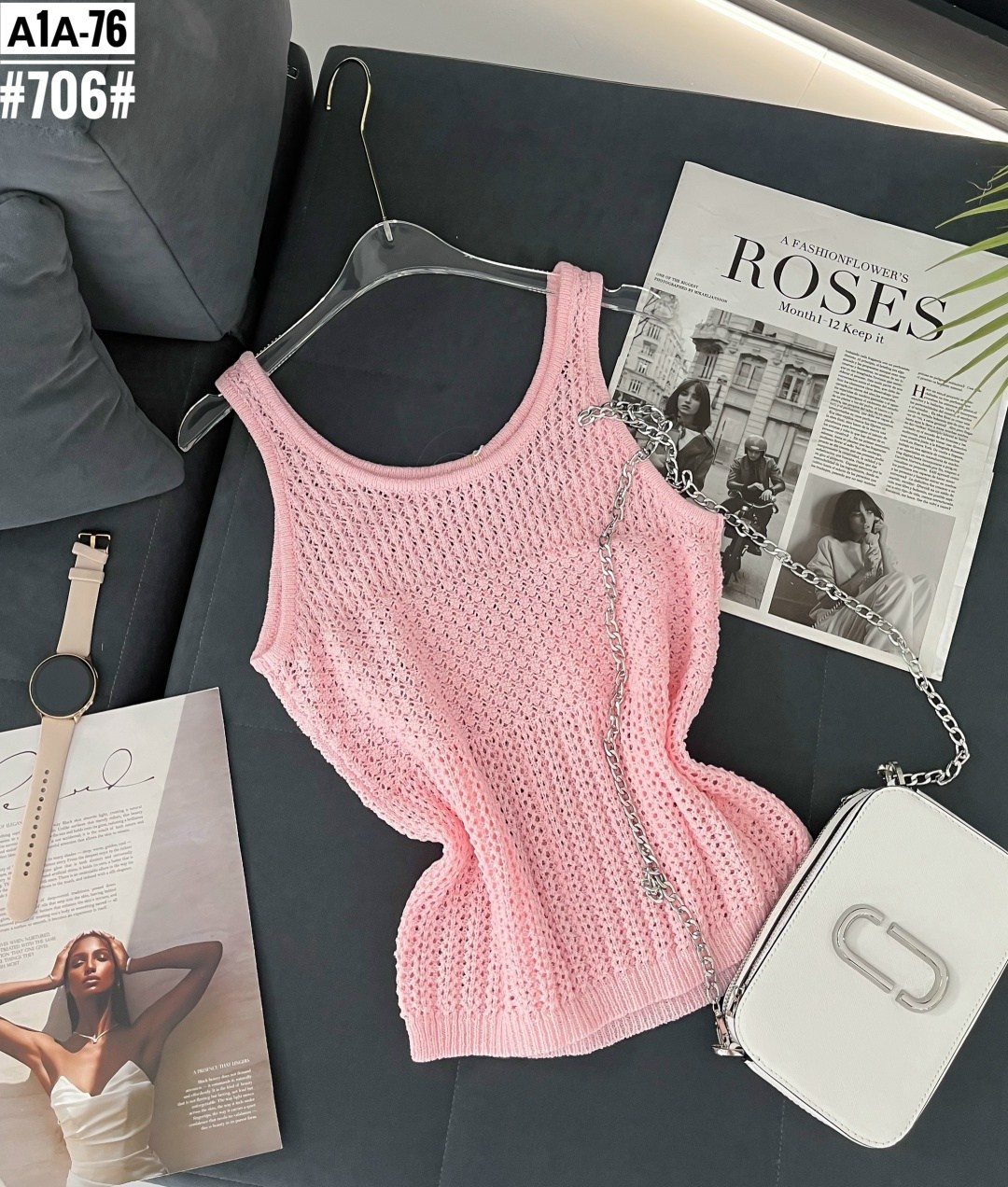 топ вязаный,топ спицами,майка женская,вязаная майка,майка спицами