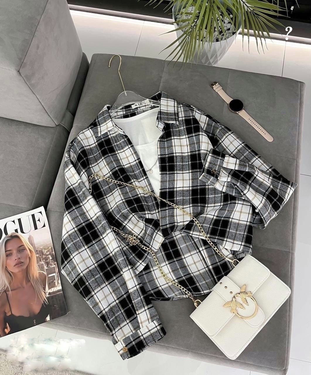 женская рубашка,рубашка в клетку с майкой beststyle,рубашка в клетку,рубашки хлопок,рубашка двойка