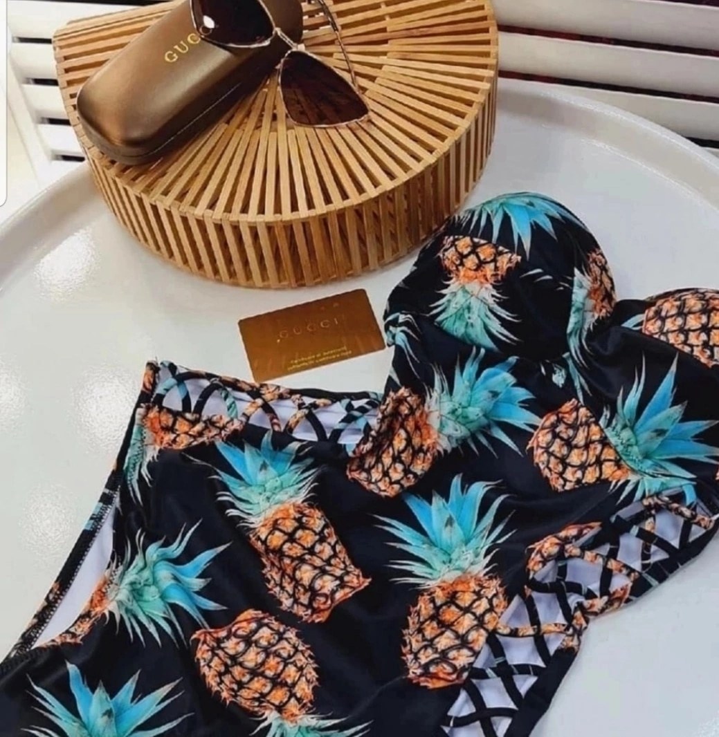 купальник женские,купальник с принтом,купальник,модные купальники,ананас