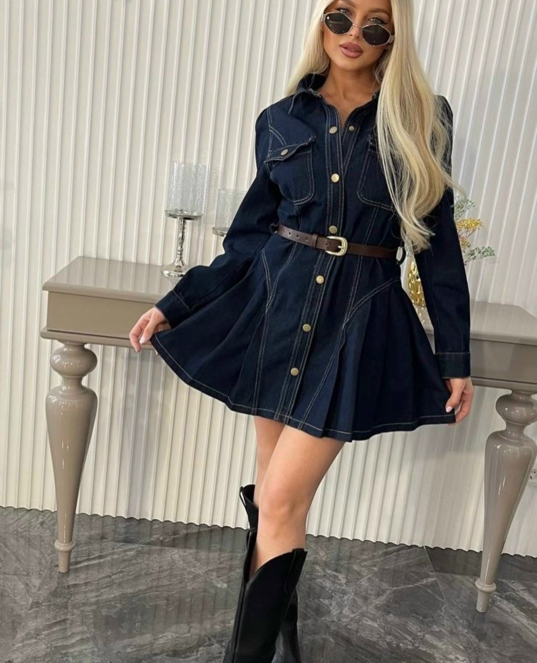 джинсовое платье,женское джинсовое платье,джинсовое платье с карманами,джинсовое платье монтана,джинсовое платье рубашка