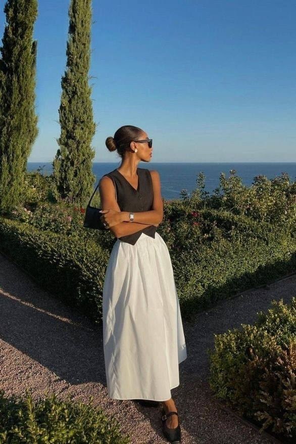 образ с белой юбкой,длинная юбка,белая юбка,стильные наряды