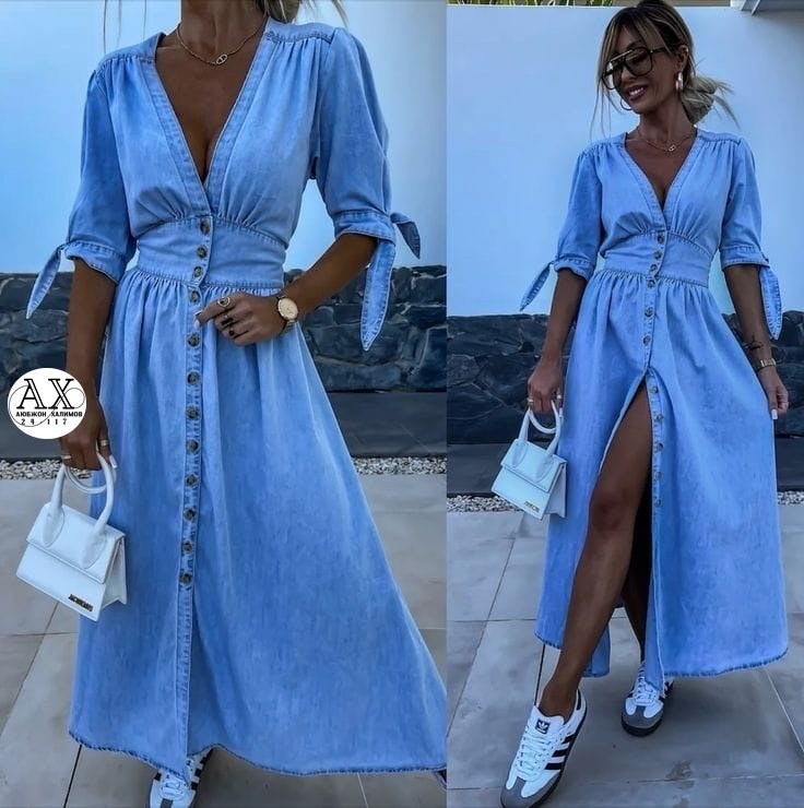 джинсовое платье,женское джинсовое платье,женское однотонное джинсовое платье,платье джинс,джинсовое платье сарафан миди style spark