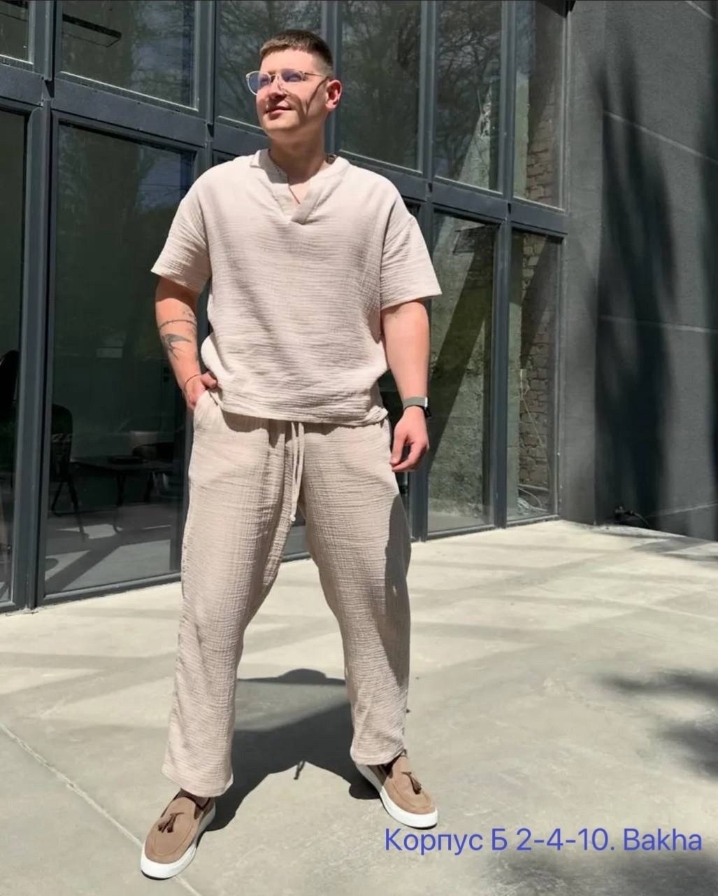 костюм муслин рубашка и брюки,костюм из льна мужской,костюм летний мужской с брюками,льняной костюм мужской,костюм классический домашний из хлопка для мужчин