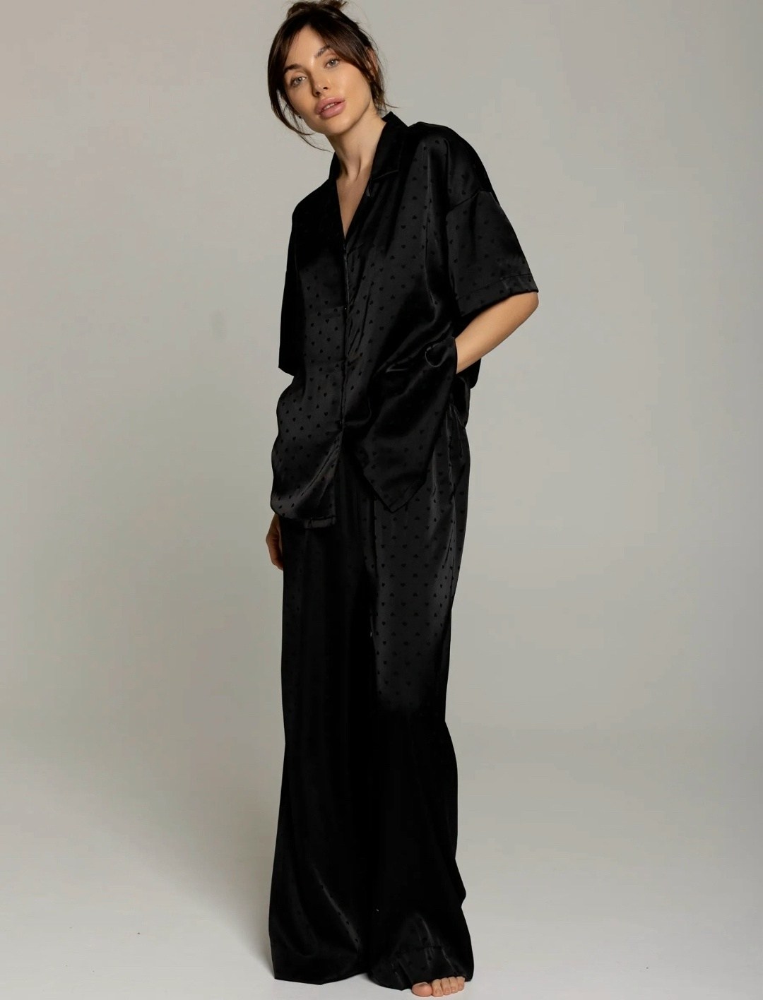 шелковая пижама,пижама женская,пижама женская с брюками шелковая,пижама buybeauty для женщин,пижама для женщин