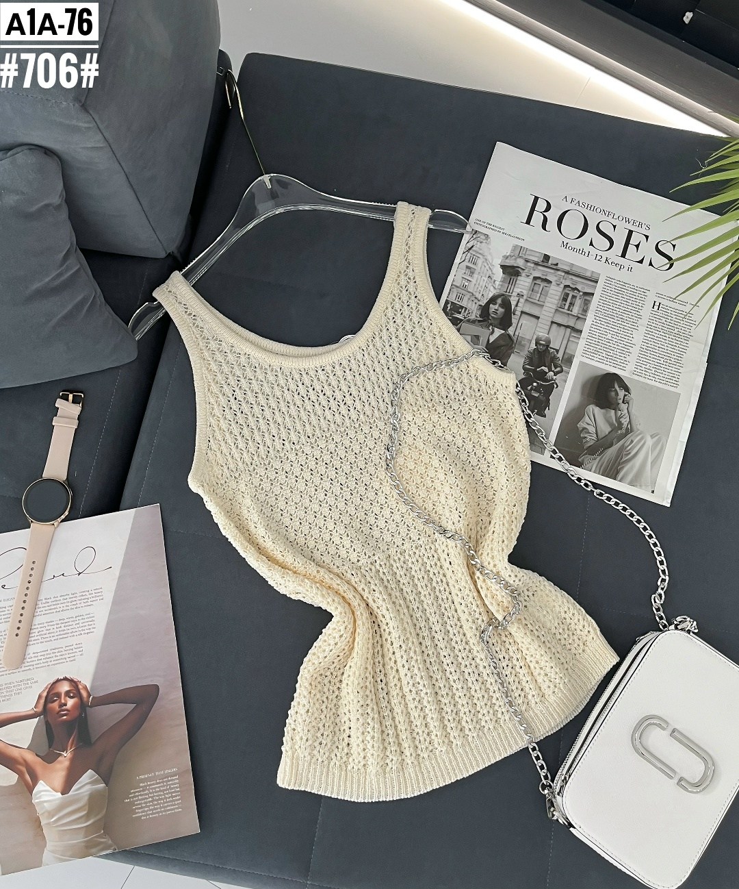 топ вязаный,топ спицами,майка женская,вязаная майка,майка спицами