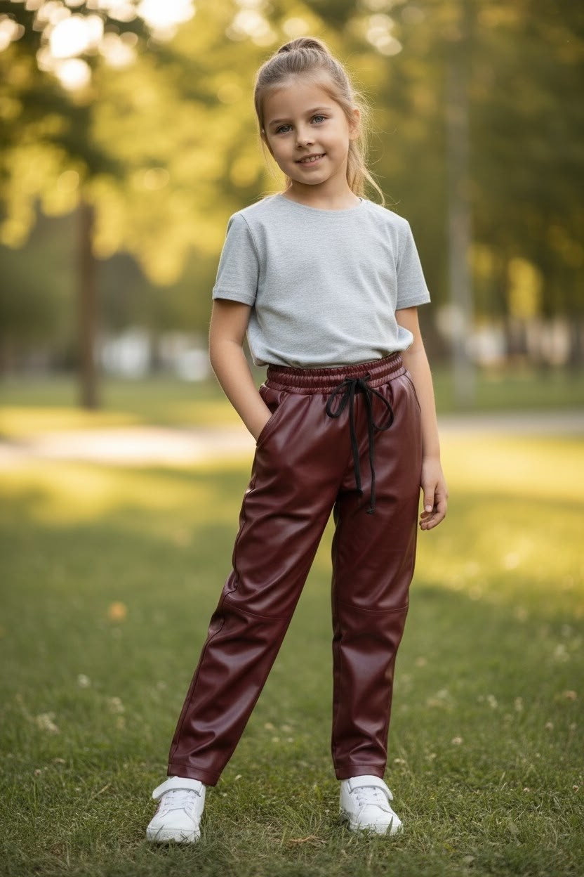 брюки джоггеры кожаные для девочек miellook 200171108,брюки для девочек под кожу d&h 173017385,брюки джоггеры кожаные для девочек miellook,брюки из экокожи для девочки,кожаные брюки для девочки