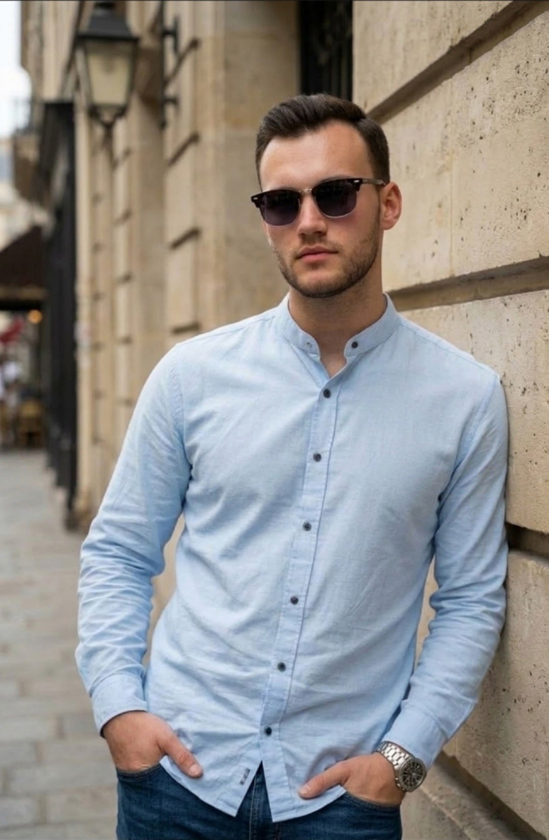 мужская рубашка,повседневная рубашка,мужская рубашка голубая,льняная рубашка мужская,рубашка мужская повседневная