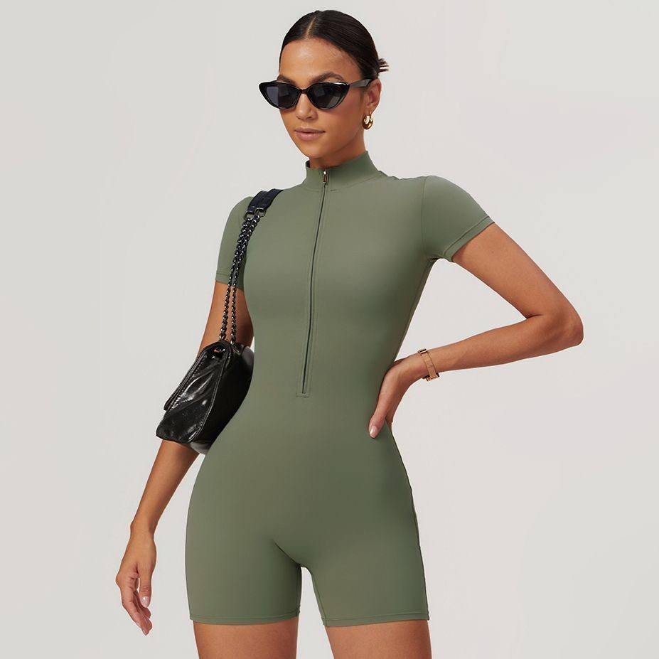 комбинезон спортивный,женский спортивный комбинезон,комбинезон для фитнеса,женский комбинезон для фитнеса, йоги с длинным рукавом и молнией,облегающий комбинезон