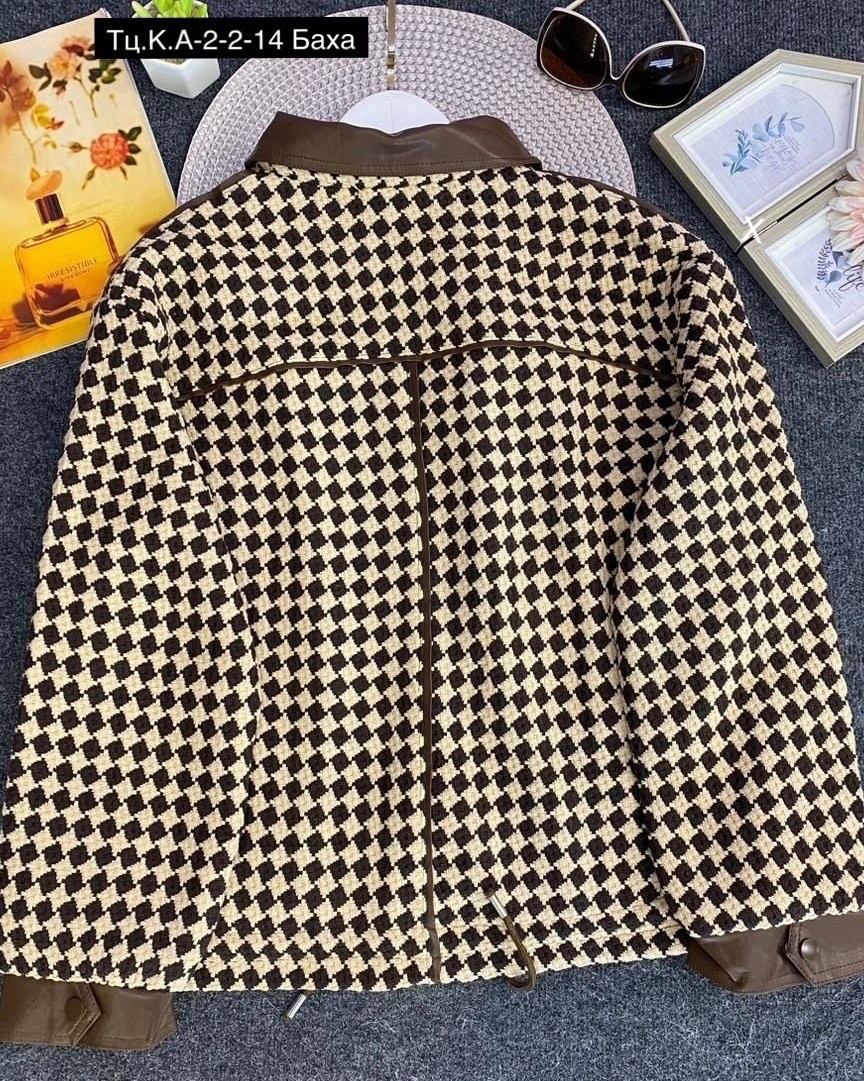 повседневная куртка,женская куртка,куртка женская клетчатая,куртка в клетку,твидовый бомбер