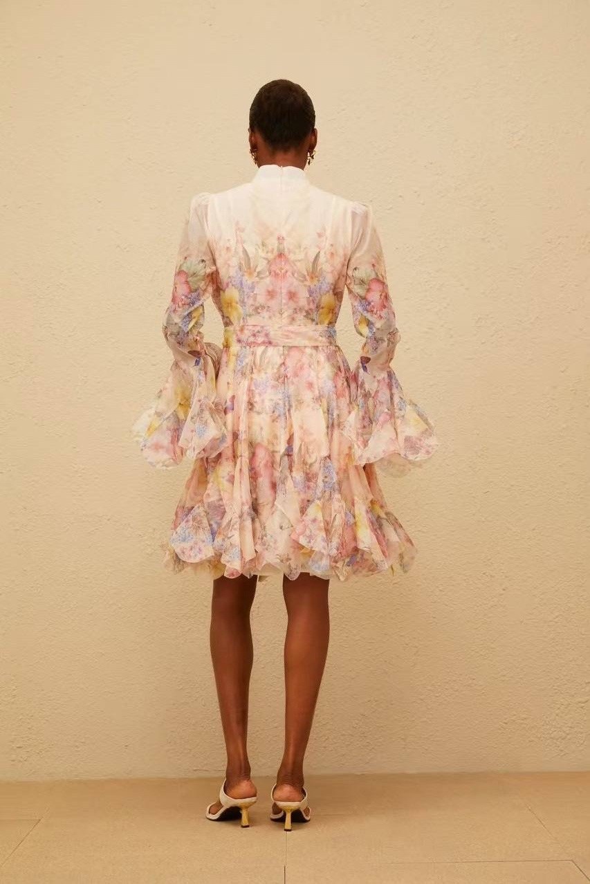 летнее французское винтажное платье с цветочным принтом для женщин,женское шифоновое платье с цветочным принтом,женское платье в стиле ретро с цветочным принтом,платье с цветочными принтами,женское пл