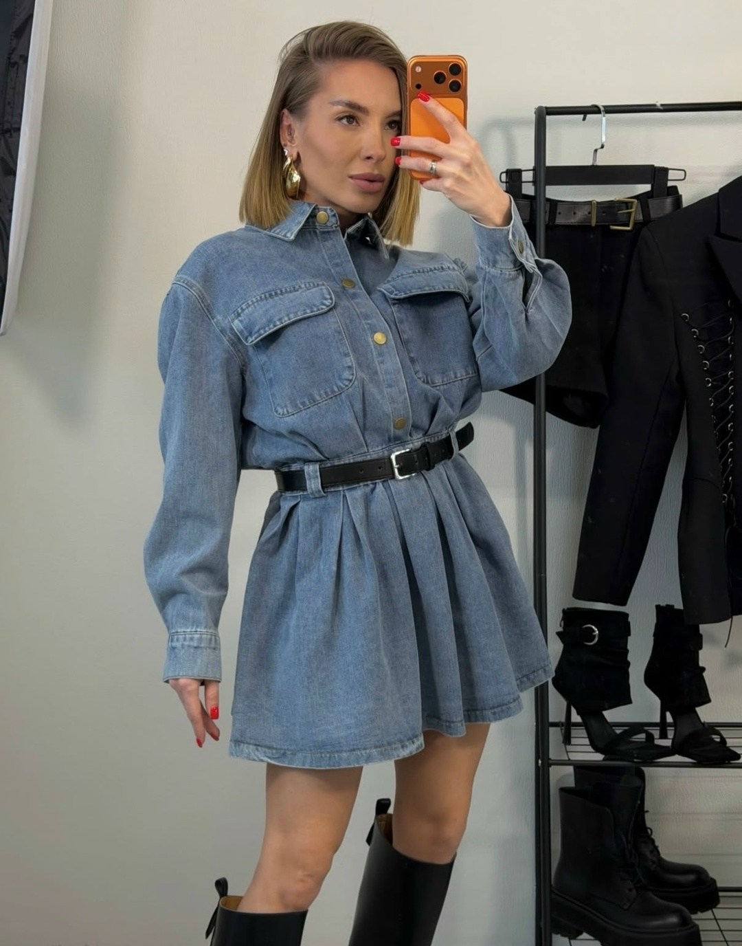 джинсовое платье,джинсовое платье карго,джинсовое платье рубашка в стиле карго,модное джинсовое платье рубашка в стиле карго,женское джинсовое платье sitmcf