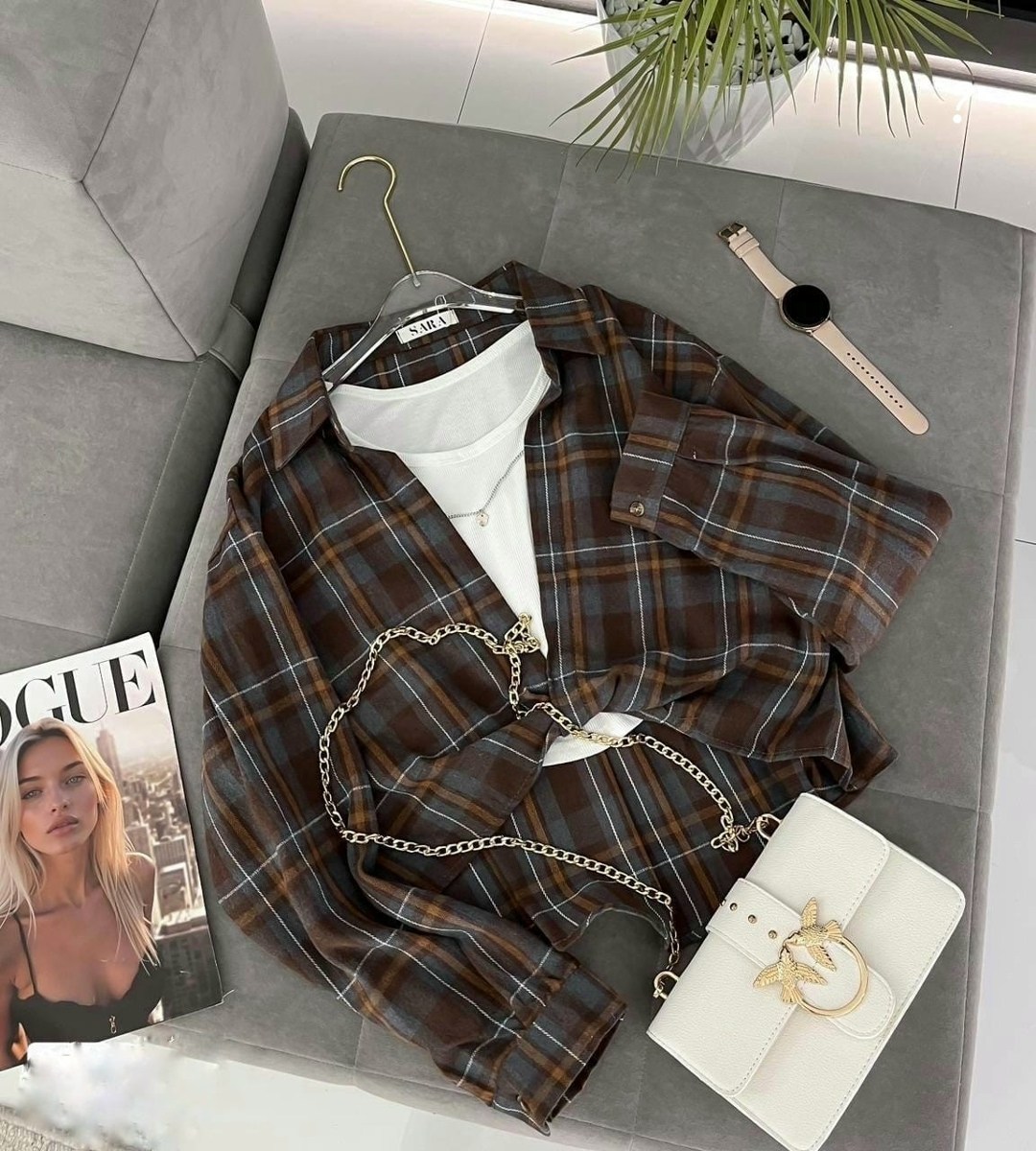 женская рубашка,рубашка в клетку с майкой beststyle,рубашка в клетку,рубашки хлопок,рубашка двойка