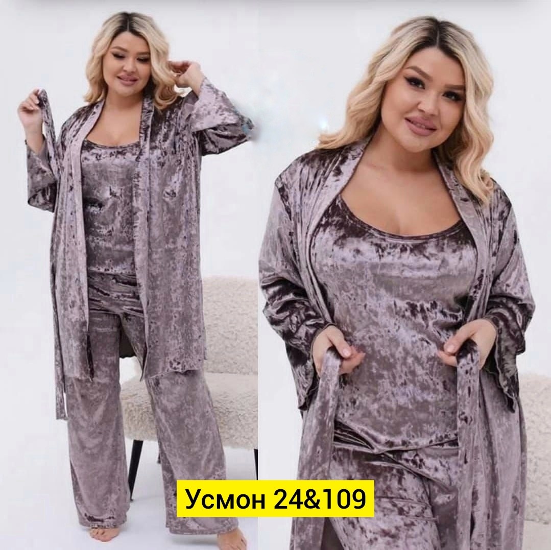пижама комплект женская,костюм пижама комплект,пижама женская велюр,велюровый костюм пижама,пижама тройка с халатом
