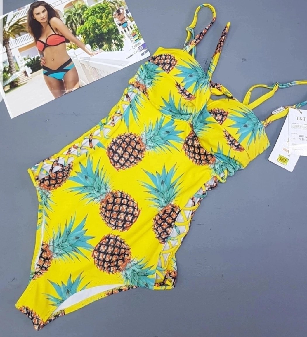 купальник женские,купальник с принтом,купальник,модные купальники,ананас
