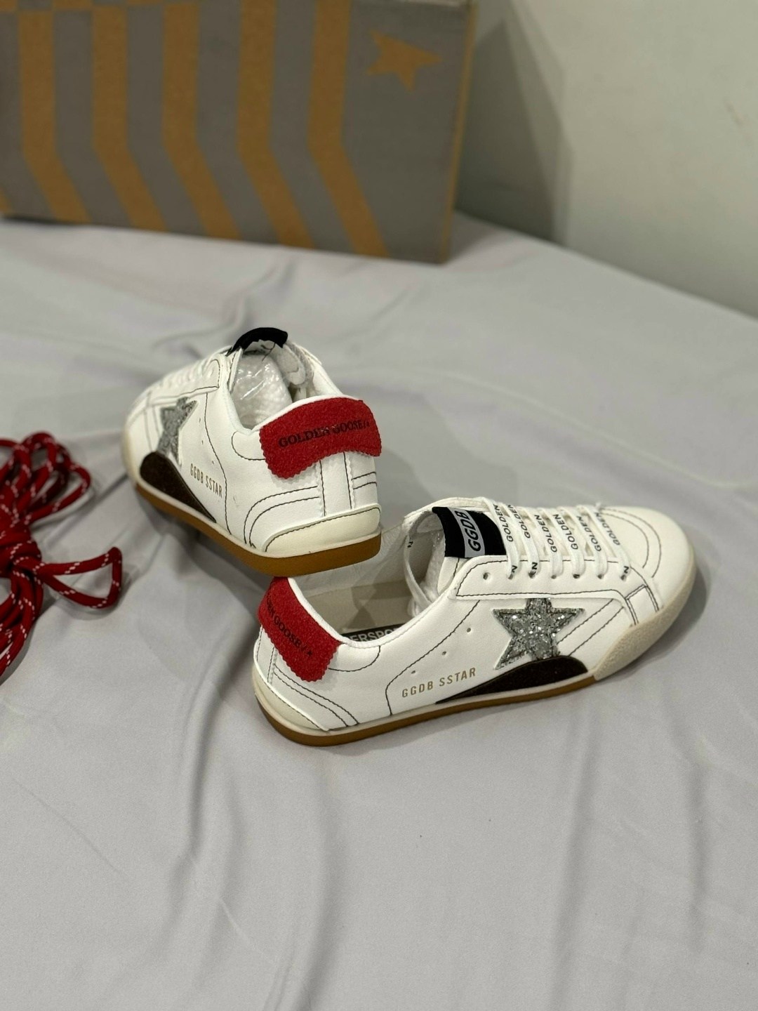 ,кроссовки golden goose ball-star low белый красный,кроссовки golden goose,кроссовки golden goose superstar,golden goose superstar