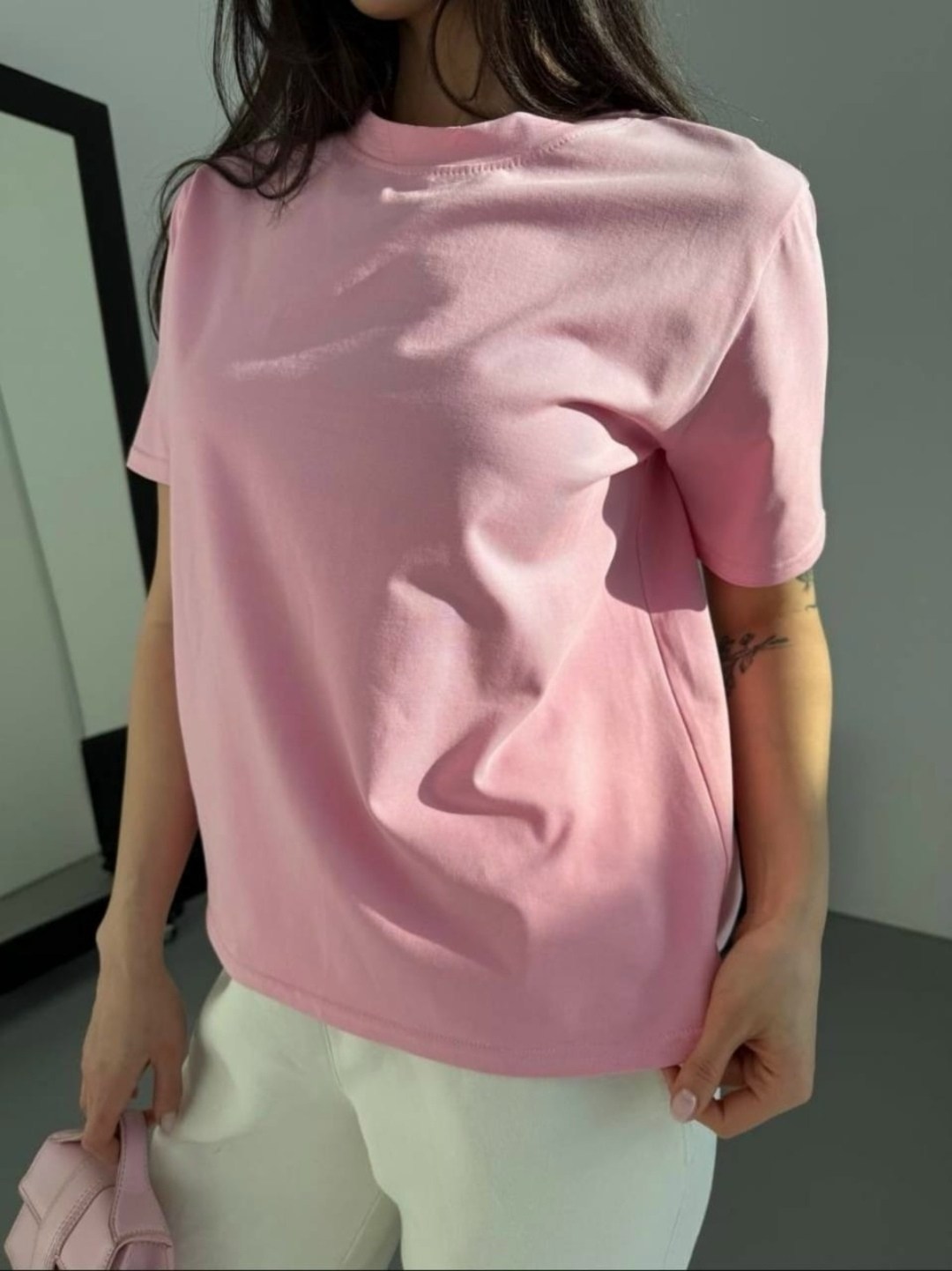 футболка розовая женская,футболки женская,футболка розовая,базовая футболка женская,базовая однотонная женская футболка