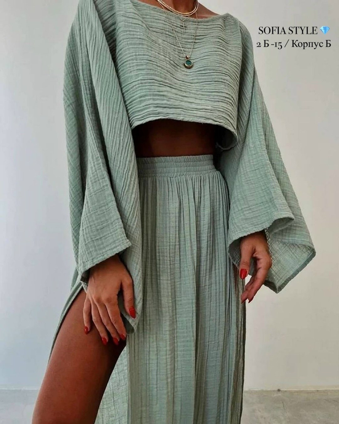 комплект одежды женские,летние костюмы,костюм из муслина,костюм с юбкой