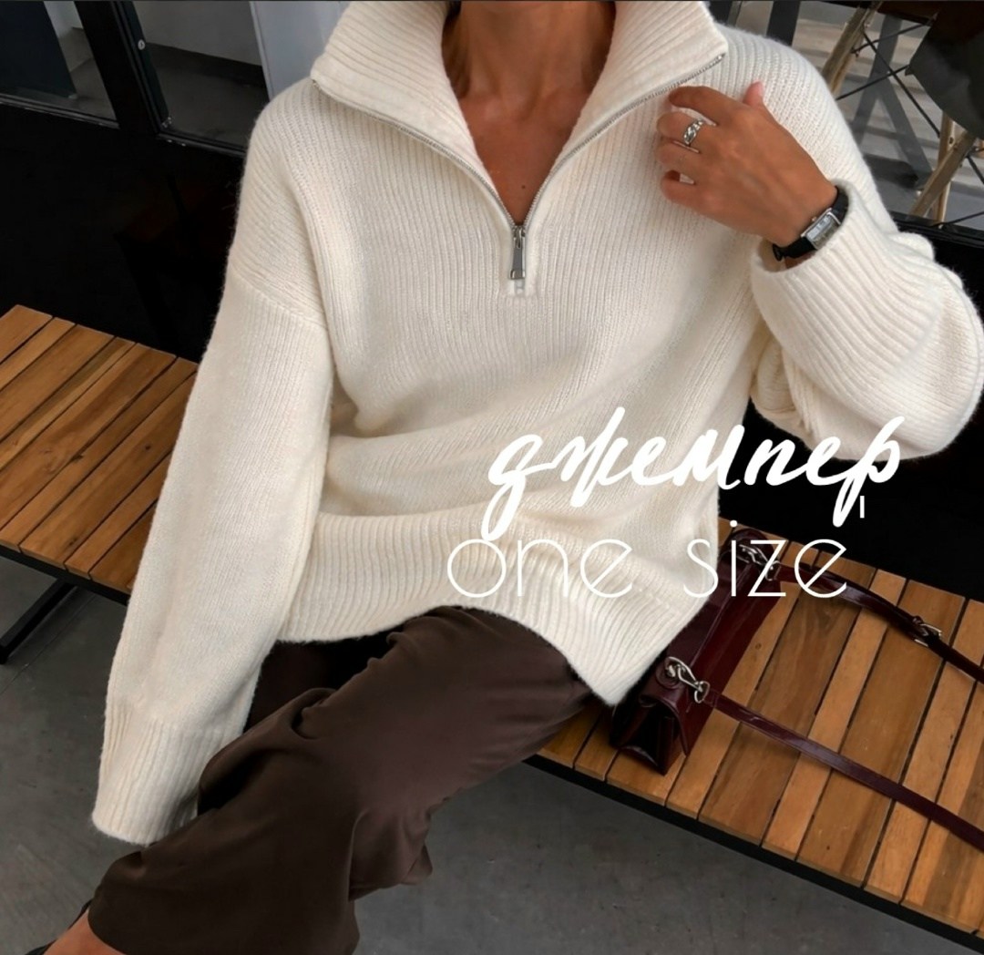 свитер с горлом на молнии оверсайз vada,свитер оверсайз с горлом на молнии длинный bonhomia,свитер укороченный оверсайз с горлом на молнии кк fashion,свитер oversize вязанный на молнии shama style,сви