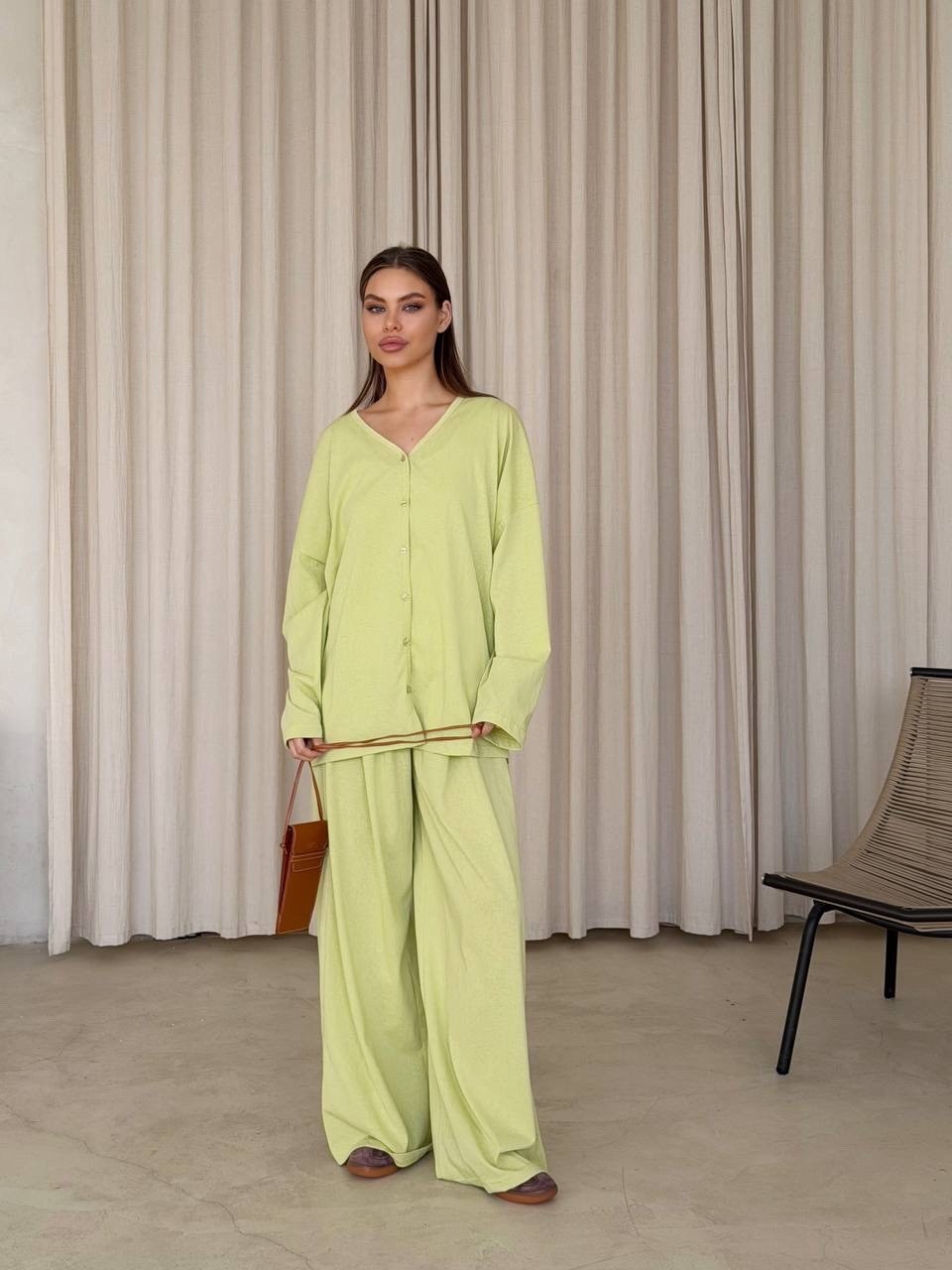 летние костюмы,брючный комплект,широкие брюки,костюм из льна