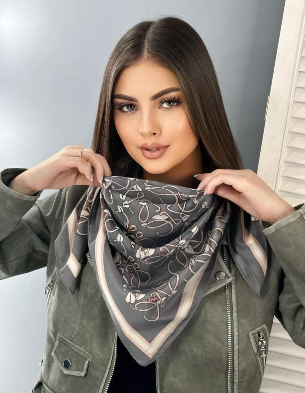 платок женский,шелковый платок универсальный,брендовый платок,платок шелковый на голову и шею,теплые женские платки