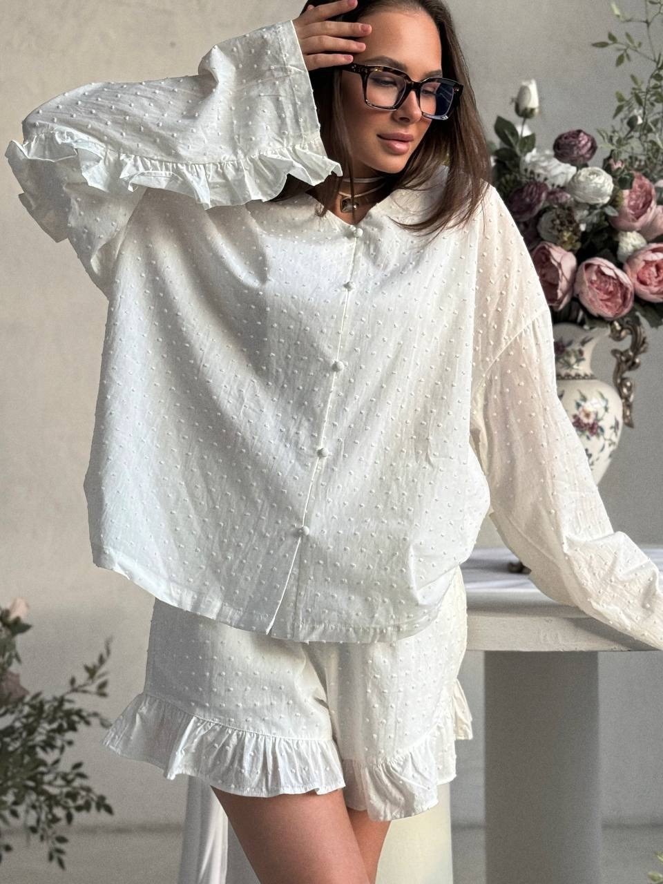 женский костюм,пижамный стиль,костюм с шортам,одежда для сна,пижама женская