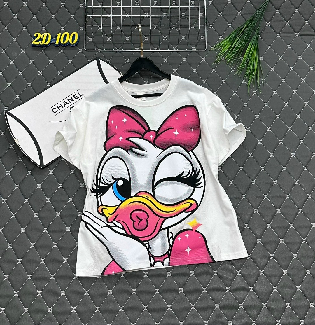 футболка с дейзи дак zara,женские футболки с принтом,футболки модные,футболка дейзи дак,футболка с принтом