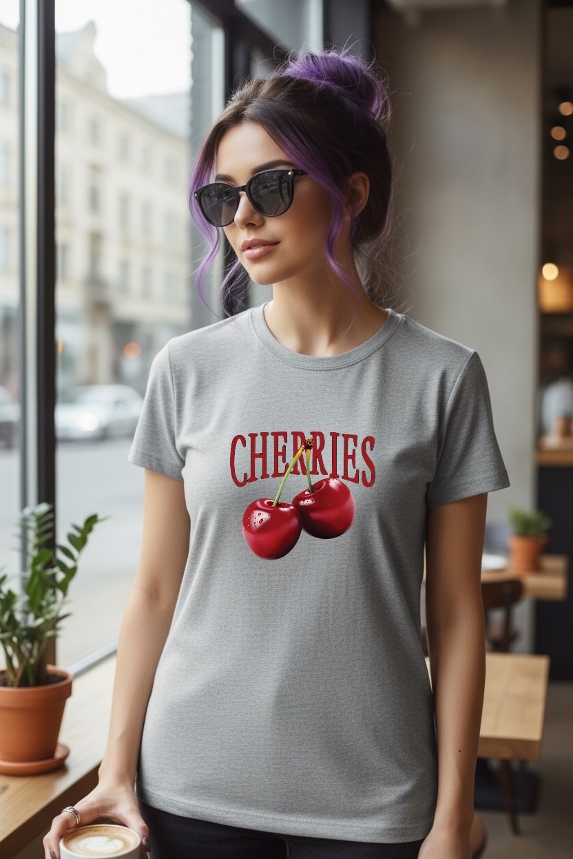 футболка с вишней,футболка с принтом y2k вишня cherries,футболка с вишенкой,футболка женская вишня,женская футболка с принтом вишни