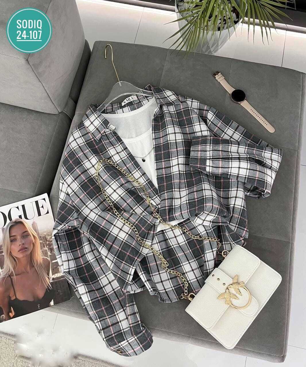 рубашка в клетку женская оверсайз,рубашка в клетку женская,женская рубашка, ,рубашка оверсайз в клетку удлиненная