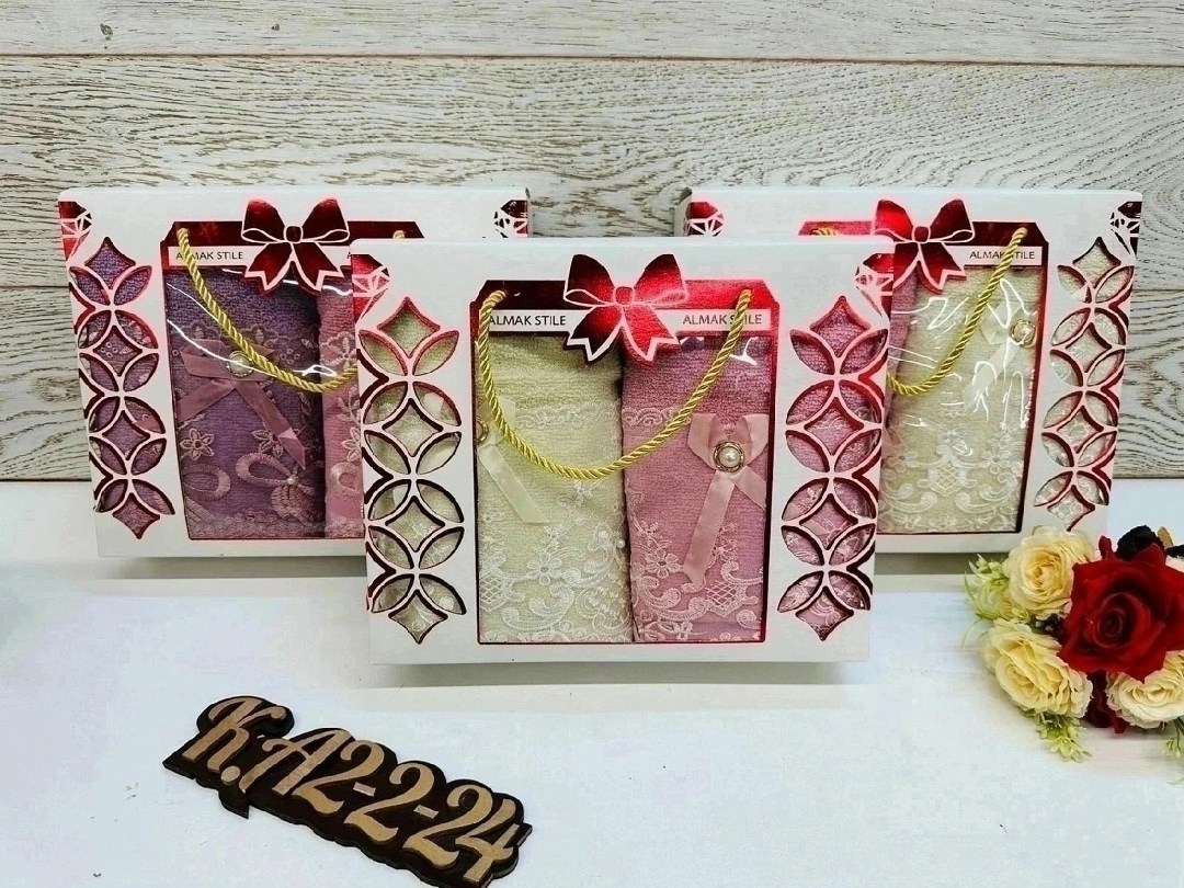 набор полотенец 2 шт,набор полотенец подарочный для женщин,набор полотенец подарочный,набор полотенец,подарочное полотенце almak style