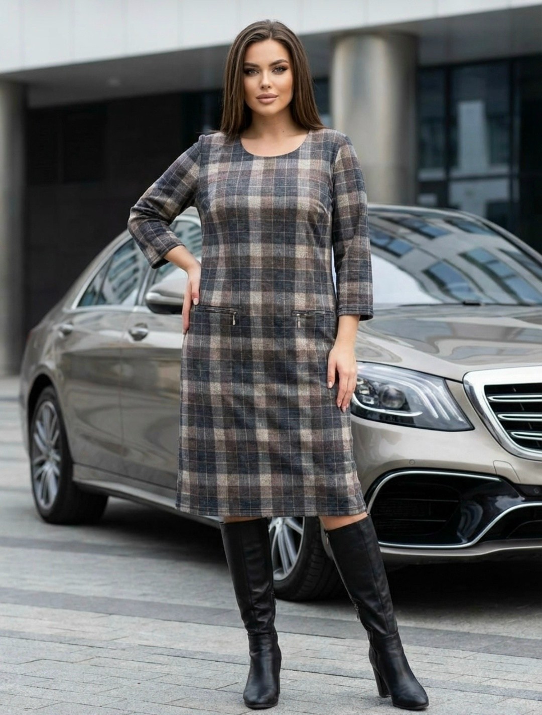 платье в клетку,платье в клеточку,женское платье в клетку,платье в клетку большие размеры,платье в крупную клетку