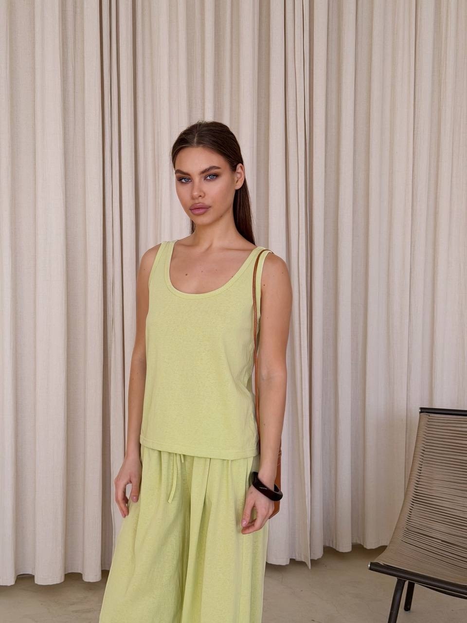 летние костюмы,брючный комплект,широкие брюки,костюм из льна