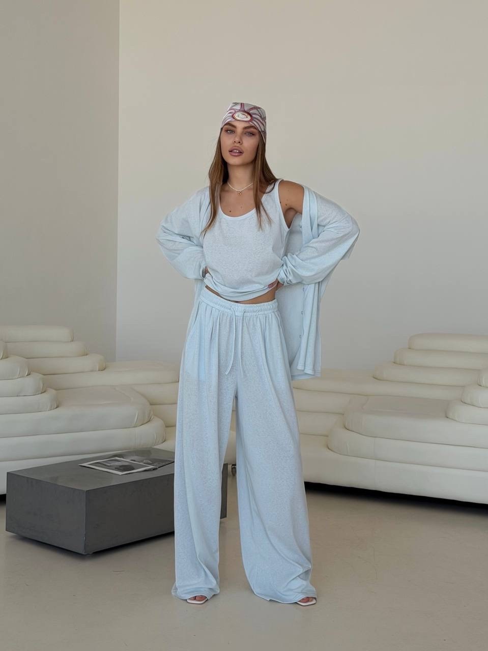 брючный костюм,трикотажные костюмы,костюм голубой,костюм женский,пижама для женщин