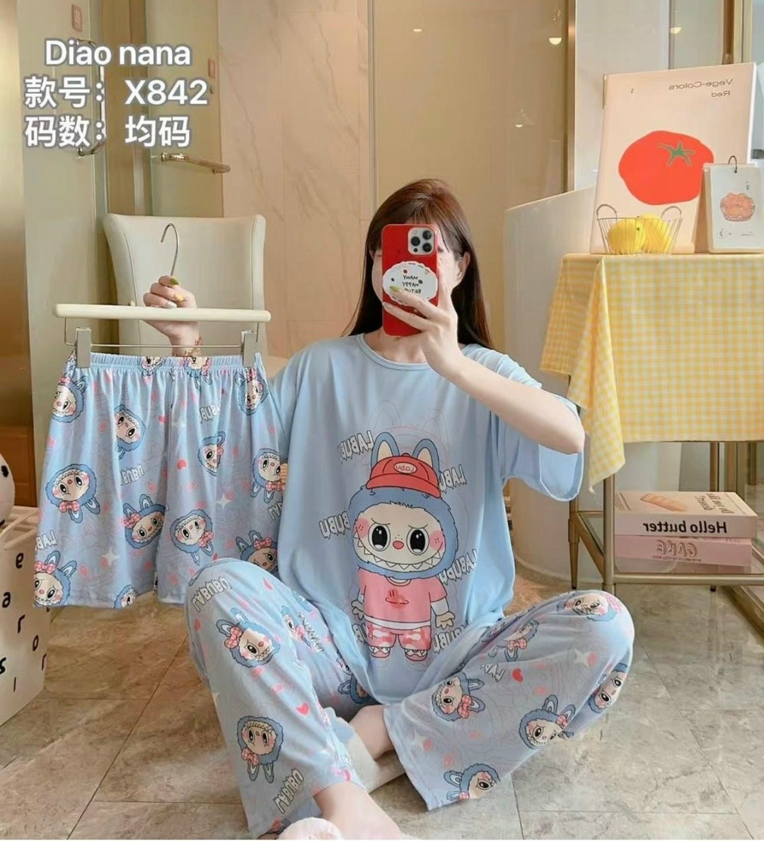 женская пижама,пижама 3 в 1,пижама повседневная,комплект пижама,пижам