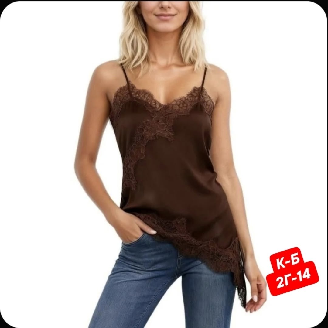 шелковый топ с кружевом,майка с кружевами,топ с кружевом,,атласный топ