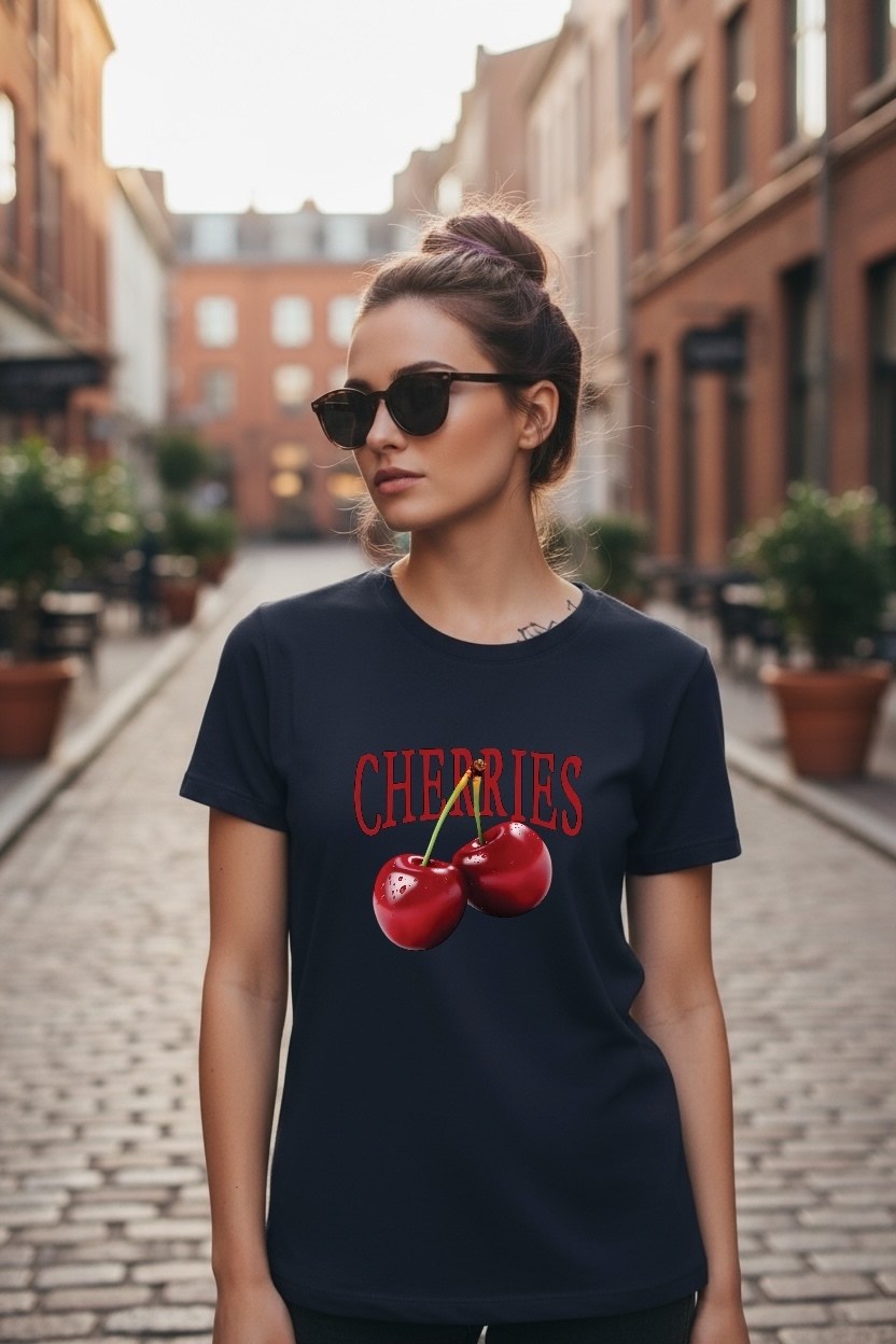 футболка с вишней,футболка с принтом y2k вишня cherries,футболка с вишенкой,футболка женская вишня,женская футболка с принтом вишни