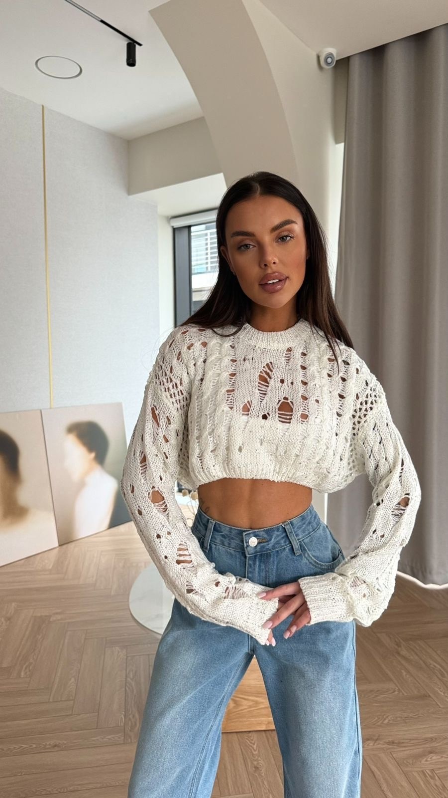 свитер вязаный кофта сетка укороченная anna g,свитер вязаный кофта сетка укороченная anna g 160212302,вязаный свитер,модные свитера,вяжем свитер