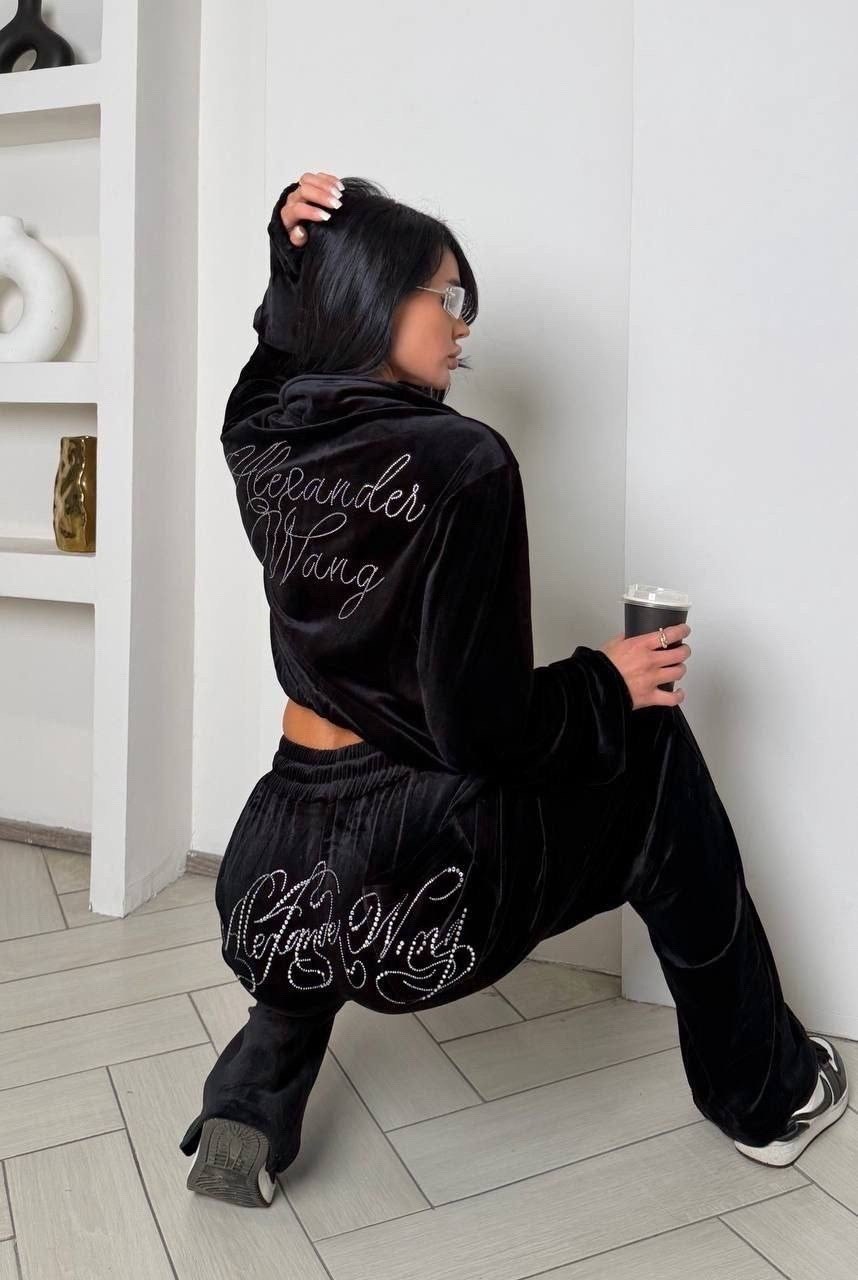 черный велюровый спортивный костюм juicy couture,велюровый костюм женский,бархатный спортивный костюм,велюровый спортивная костюм,костюм джуси кутюр велюровый черный