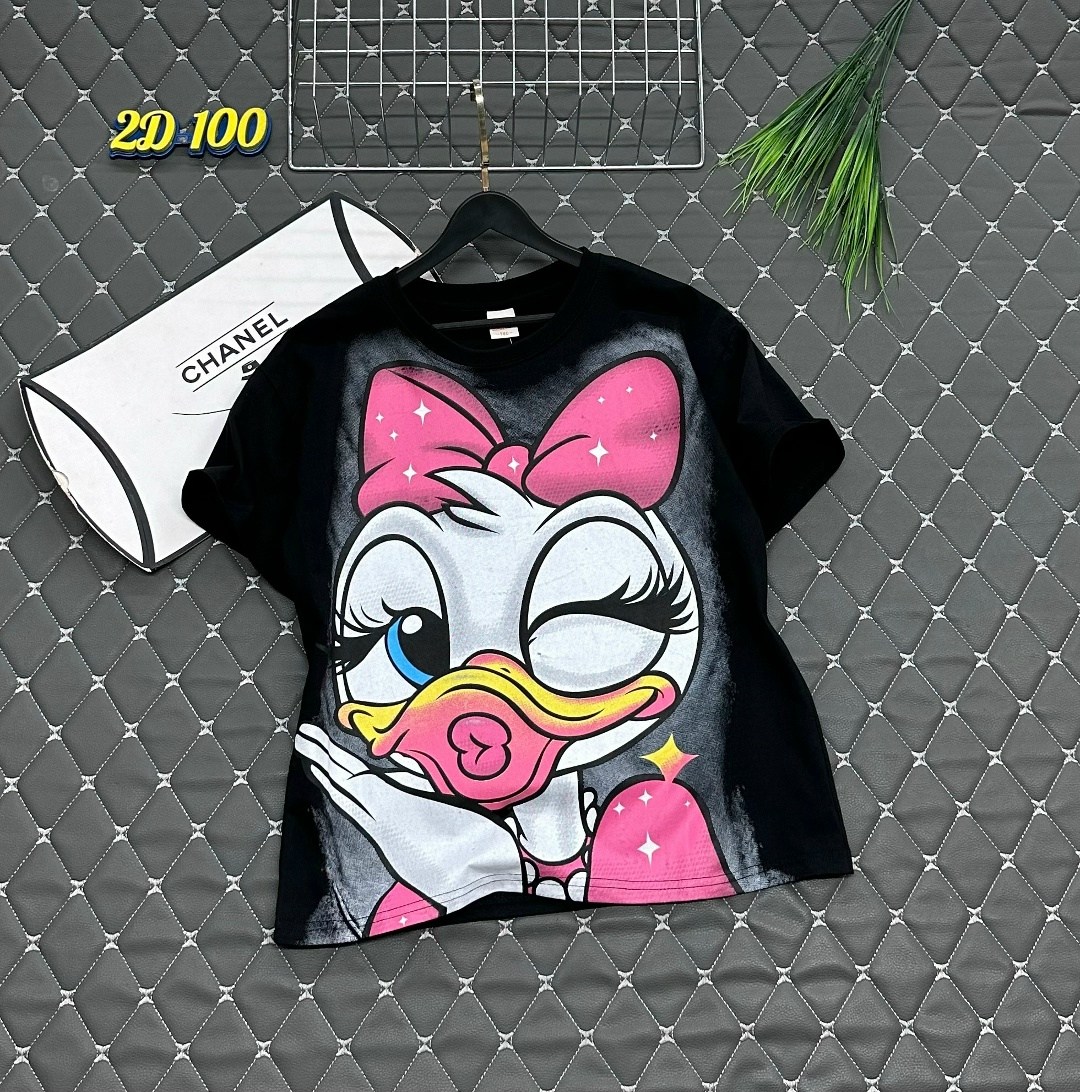 футболка с дейзи дак zara,женские футболки с принтом,футболки модные,футболка дейзи дак,футболка с принтом