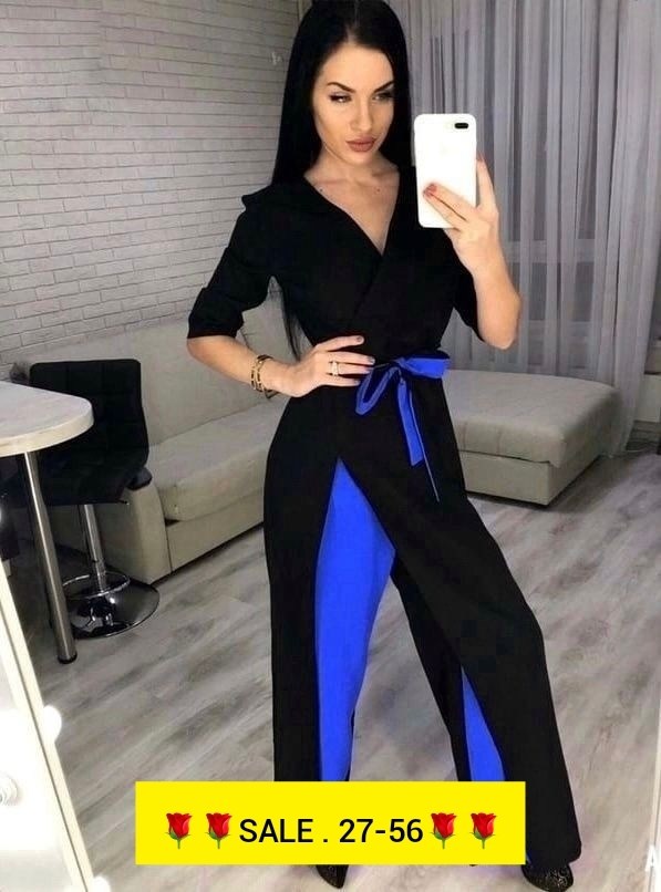 комбинезон женский,брючный женский комбинезон,комбинезон вечерний женский,комбинезон костюм вечерний брючный salis,двухцветный комбинезон женский