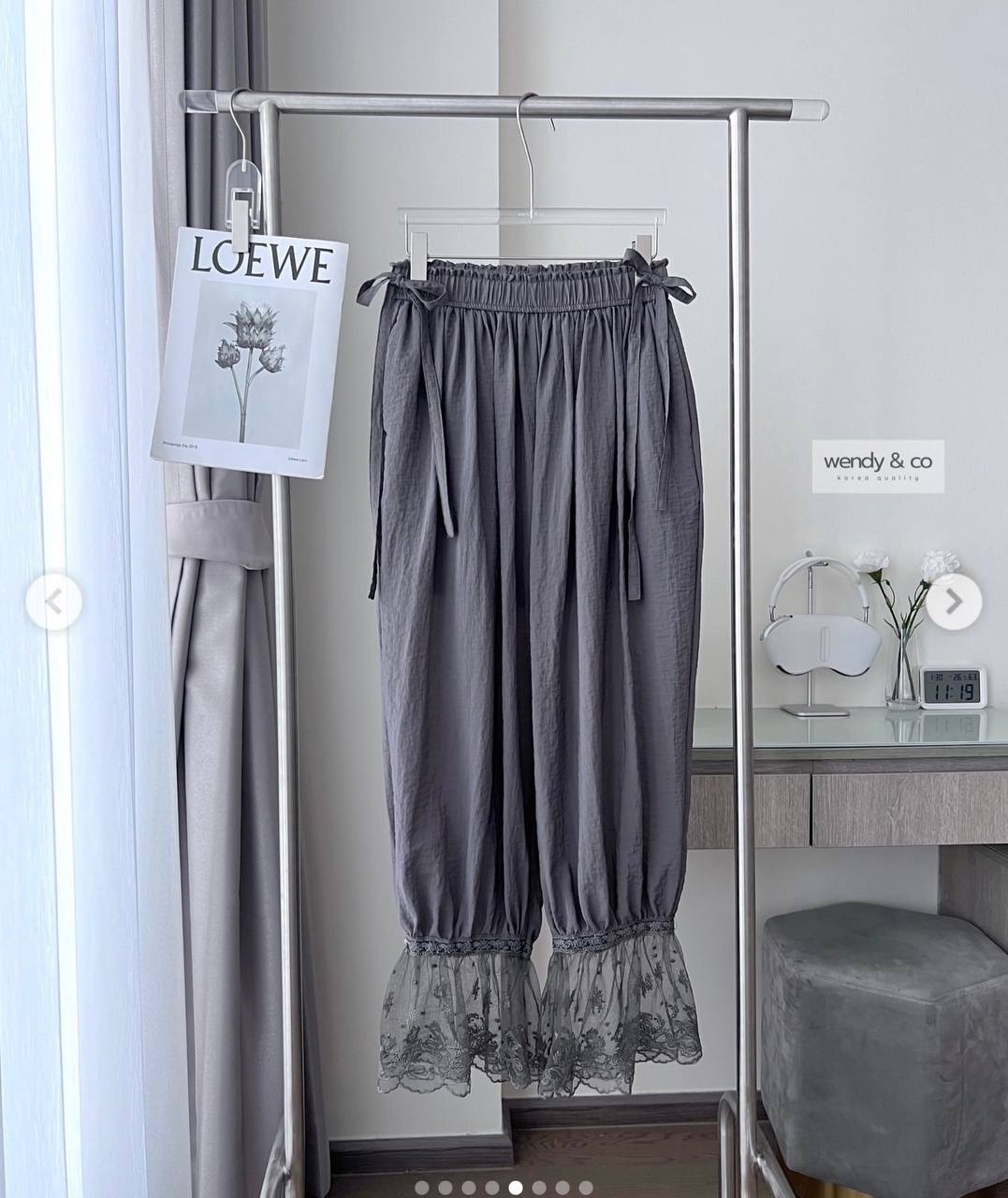 хлопковые штаны кружевные,брюки с кружевом,брюки с рюшами,кружевные брюки,кружевные белые брюки mori girl с эластичной резинкой на талии