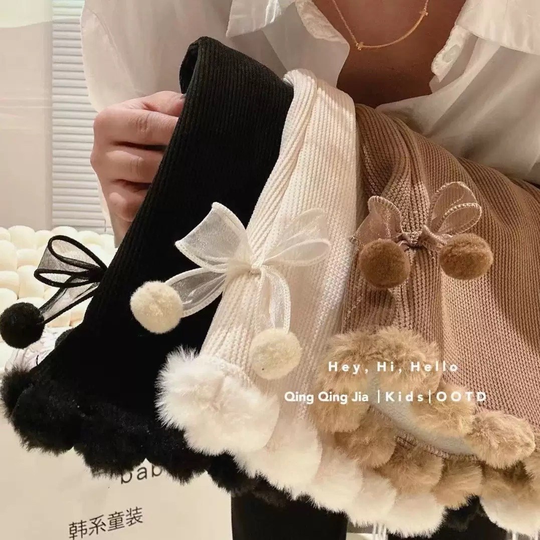 тёплые вельветовые брюки fati12,заколка для волос с бантом,плюшевые заколки для волос,носки с бантами,утолщенные вельветовые плюшевые брюки для девочек