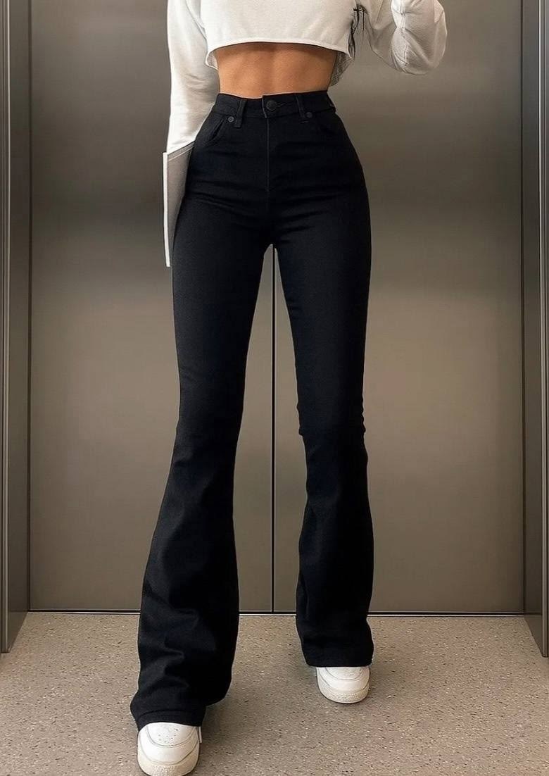 джинсы женские клеш,черные джинсы клеш,джинсы клеш с высокой посадкой,прямые джинсы клеш с высокой посадкой hx shop,джинсы широкие клеш