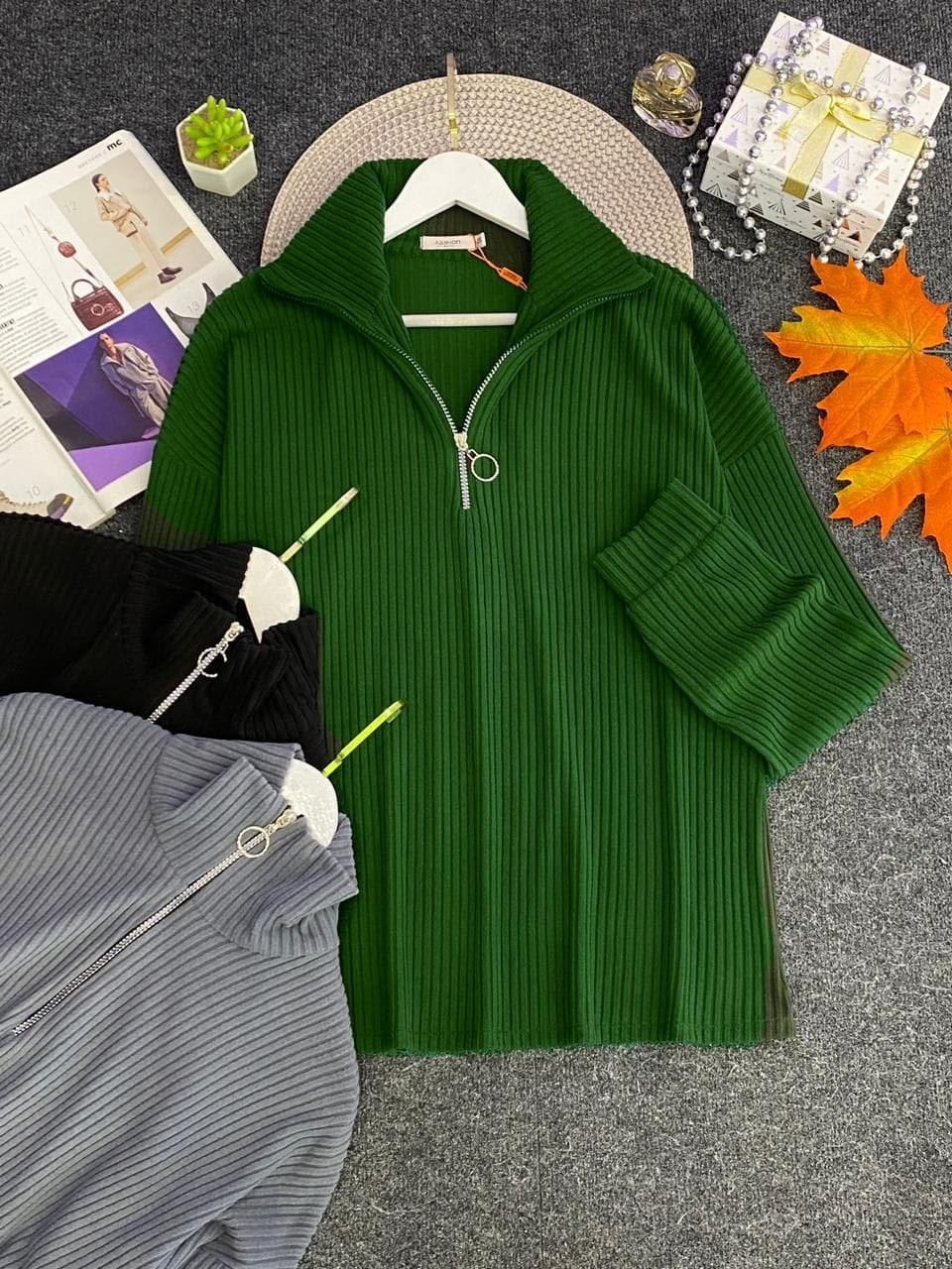 джемпер женский 3503 "лапша+молния"темно-зеленый,джемпер женский 3503 "лапша+молния" зеленый,кофта женская,стильная кофта,кофта лапша